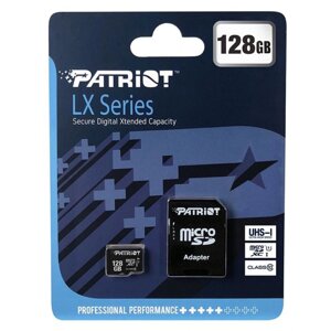 Карта пам'яті з адаптером Micro SDXC Patriot LX Series 128gb UHS-1 Class 10 Black