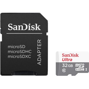 Карта памяти sandisk microsd class 10 UHS-I ultra sdsquns-032G-GN3ma 32GB, class10, UHS-I, 80MB/s (123843032)