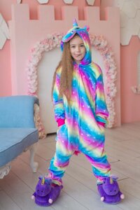 Пижама Кигуруми детская BearWear Единорог северное сияние (на молнии) XL 135 - 145 см Разноцветный (K0W1-0071-XL)