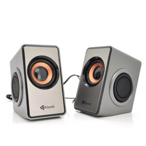 Колонки для ПК та ноутбука Kisonli T-007 Multimedia speaker 4 басу USB - 2.0 / AUX 3.5 mm 2x3W Grey