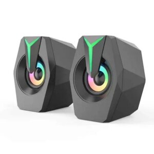 Колонки комп'ютерні MUSIC DJ K8 Mini 8867 c RGB підсвічуванням Black