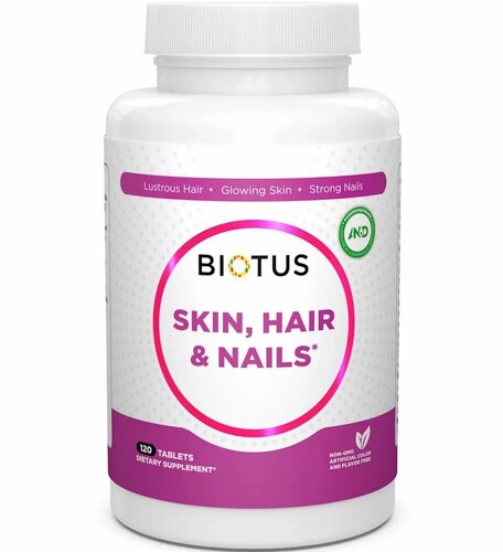 Комплекс для шкіри волосся нігтів Biotus Hair Skin & Nails 120 Tabs BIO-531217