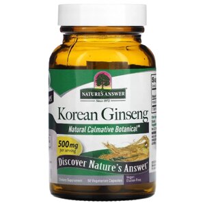 Комплекс для профілактики нервової системи Nature's Answer Korean Ginseng 500 mg 50 Veg Caps