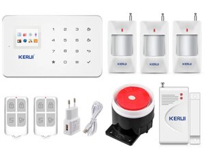 Комплект бездротової GSM сигналізації для будинку, дачі, гаража Kerui alarm G18 (OFHFBBEG679FUNJ)