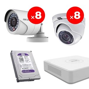 Комплект відеоспостереження Hikvision Mix-1-16