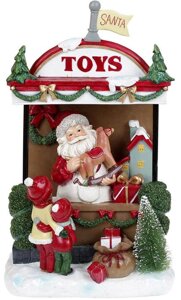 Композиція новорічна Santaapos Toy Store з LED підсвічуванням полістоун Bona DP69431