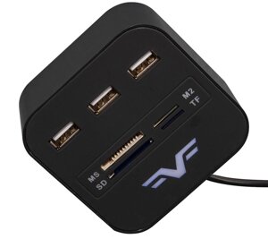 Концентратор USB 2.0 frime 3хusb2.0 SD MS TF black (FHC-allinone3p2B)