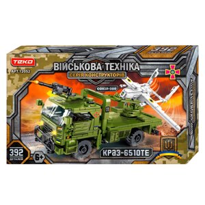 Конструктор Teko Військова техніка КРАЗ-6510ТЕ та Сокіл-300 392 деталі Green and white (150437)