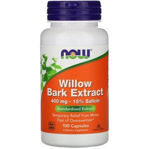 Кора верби Now Foods Willow Bark Extract 400 mg 100 Caps NOW-04775