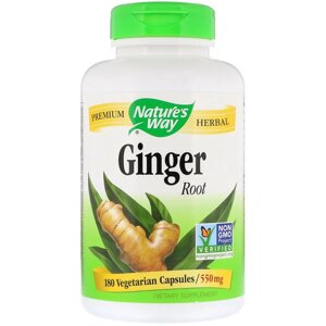 Корінь Імбиру, Ginger Root, Nature's Way 550 мг, 180 капсул