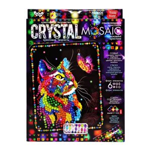 Креативна творчість "Crystal mosaic Кіт та метелик" Danko Toys CRM-02-04 6 форм елементів