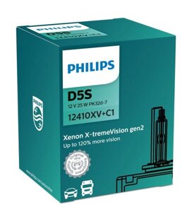 Ксенонова лампа Philips Xenon D5S X-treme Vision gen2 12410XVC1 +150%