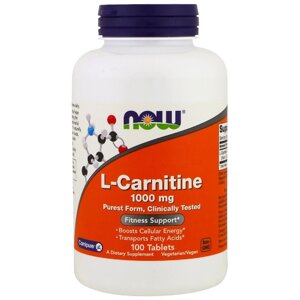 L-Карнітин, L-Carnitine, Now Foods, 1000 мг, 50 пігулок