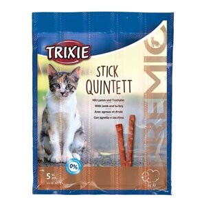 Ласощі для кішок Trixie 42723 Premio Quadro-Sticks ягня/індичка 5 штx5 г (4011905427232)