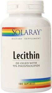 Лецитин із сої Lecithin Solaray 1000 мг 100 капсул