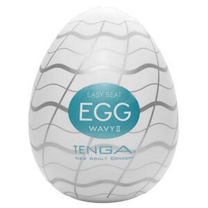 Мастурбатор-яйце Tenga Egg Wavy II з подвійним хвилястим рельєфом