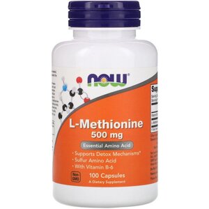 Метіонін NOW Foods L-Methionine 500 mg 100 Caps NOW-00117