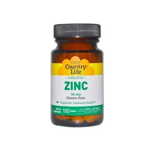 Мікроелемент Цинк Country Life Zinc Chelated 50 mg 100 Tabs