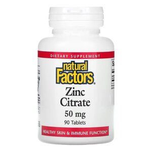 Мікроелемент Цинк Natural Factors Zinc Citrate 50 mg 90 Tabs