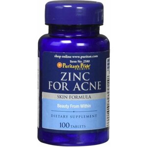 Мікроелемент Цинк Puritan's Pride Zinc for Acne 100 Tabs