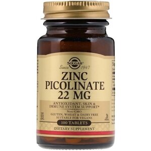 Мікроелемент Цинк Solgar Zinc Picolinate 100 Tabs