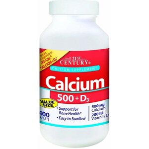 Мікроелемент Кальцій 21st Century Calcium 500 + D3 400 Caplets