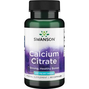 Мікроелемент Кальцій Swanson Calcium Citrate 200 mg 60 Caps