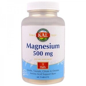 Мікроелемент Магній KAL Magnesium 500 mg 60 Tabs