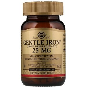 Мікроелемент Залізо Solgar Gentle Iron 25 mg 90 Veg Caps SOL-01249