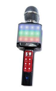 Мікрофон караоке WSTER WS-1828 c LED підсвічуванням 4 голоси / USB / Bluetooth Чорний