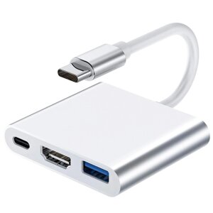 Мультифункціональний розгалужувач для ноутбука Digital Lion USB Type-C хаб 3 у 1 USB 3.0 + HDMI + Type-C MH-06