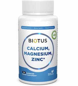 Мультимінеральний комплекс Biotus Calcium Magnesium Zinc with Vitamin D3 100 Caps BIO-530999