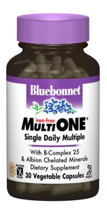 Мультивітаміни без заліза MultiONE Bluebonnet Nutrition 30 гелевих капсул