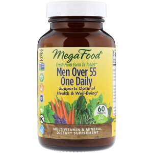 Мультивітаміни для чоловіків 55+Men Over 55 One Daily, MegaFood, 60 таблеток