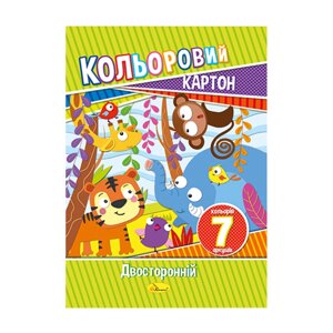 Набір кольорового картону А4 Апельсин АП-1102 двосторонній 7 аркушів Африка