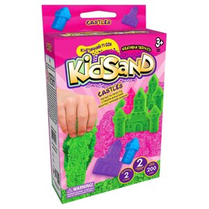 Набір креативної творчості "Кінетичний пісок" KidSand Danko Toys KS-05 міні 200 г укр Castles Pink