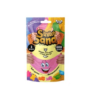 Набір креативної творчості "Stretch Sand" Danko Toys STS-04-01U пакет 600 гр Рожевий