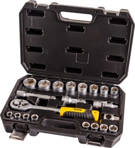 Набір насадок торцевих MASTERTOOL CrV 1/2" 10-32 мм тріскачка 72Т 21 шт кейс 78-4021