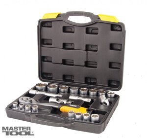 Набір насадок торцевих MASTERTOOL PROFI CrV 1/2" 10-32 мм тріскачка 72Т 21 шт кейс 78-4021-PF