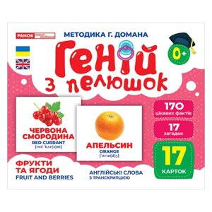 Набір розвиваючих карток Геній з пелюшок "Фрукти та ягоди" Ранок 10107195У 17 карток