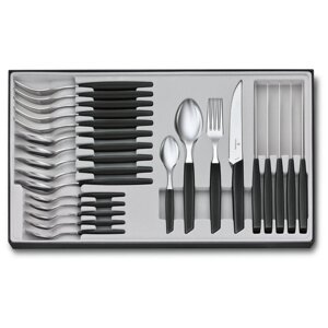 Набір столових приладів Victorinox Swiss Modern Table Set 24 предмет Чорний (6.9093.12W. 24)