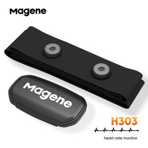 Нагрудний датчик пульсу Magene H303 Монітор серцевого ритму, Bluetooth BLE 4.0 і ANT + для Garmin | Polar | Bryton |