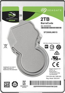 Накопичувач HDD 2.5" SATA 2.0TB seagate barracuda 5400rpm 128MB (ST2000LM015)