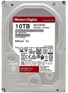 Накопичувач HDD SATA 10.0TB WD red plus 7200rpm 256MB (WD101EFBX)