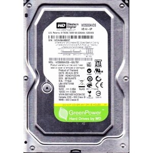 Накопичувач HDD SATA 500GB WD AV-GP 32MB (WD5000AVDS) - refurbished