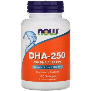 Омега 3 NOW foods DHA-250/EPA-125 120 softgels NOW-01610