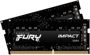 Оперативна пам'ять SO-DIMM 2x16GB/2666 DDR4 kingston fury impact (KF426S16IBK2/32)