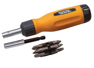 Викрутка MASTERTOOL з тріскачкою + 12 насадок 40-0518