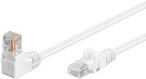 Патч-корд Goobay RJ45 UTP5e 1.0m patch D=4.9mm AWG26 1x90° Gold білий (75.09.4163)