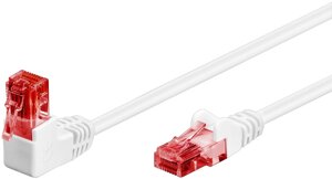 Патч-корд Goobay RJ45 UTP6 1.0m patch AWG25 1x90° D=5.9mm Gold білий (75.05.1522)